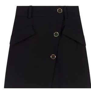 NWT Maje Jana Asymmetric Button A-line Mini Skirt